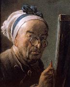 Jean Baptiste Simeon Chardin Chardin bust self portrait USA oil painting artist